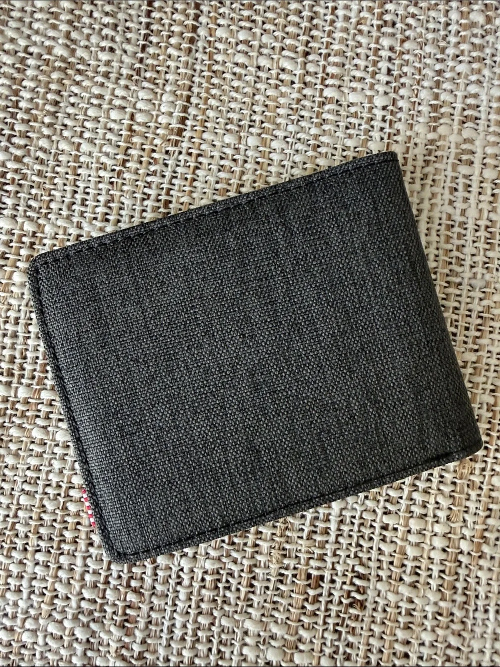 Herschel Supply Company Dark Gray Canvas Bifold Wallet with Logo Patch